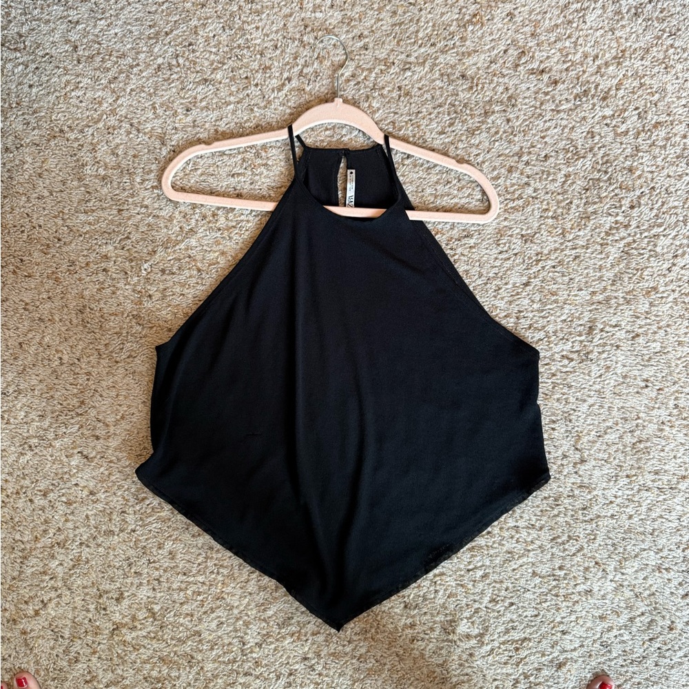 Black Halter Neck Women's Top